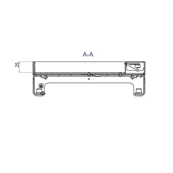 Produktbild UBD 264 251  -  Unterflur-Bodendose UBD 260 inkl. Deckel mit Kante, geschlossen, 25mm Vertiefung und 1 Schnurauslass